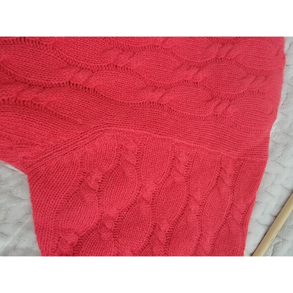 Vtg Express Tricot Y2K Wool Angora Long Cable Turtleneck Sweater Oversized M - Picture 9 of 14